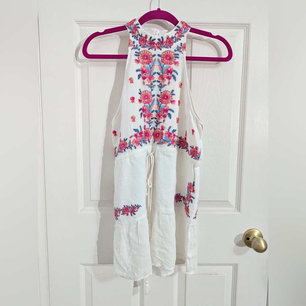 FINAL PRICE NEW NWT Raga Mariah Embroidered Halter Neck Romper - Picture 3 of 6